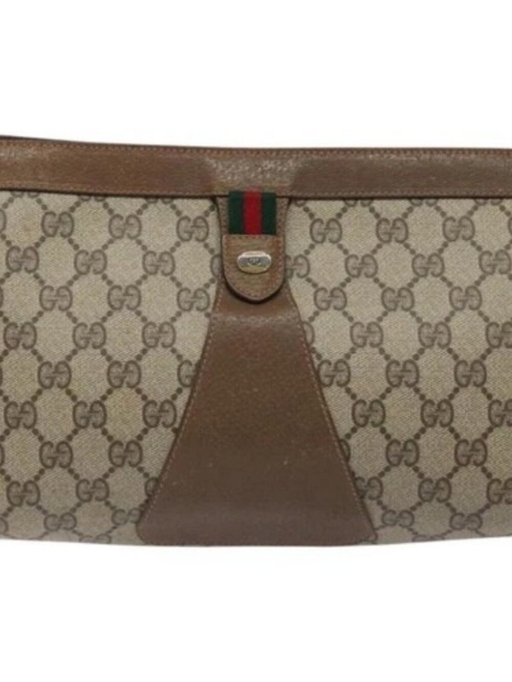 GUCCI GG Supreme Web Sherry Line Clutch Bag PVC Beige 89 01 033 Auth th5825 - Picture 12 of 15